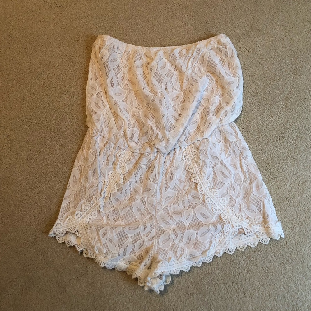 White Lace Free People Romper